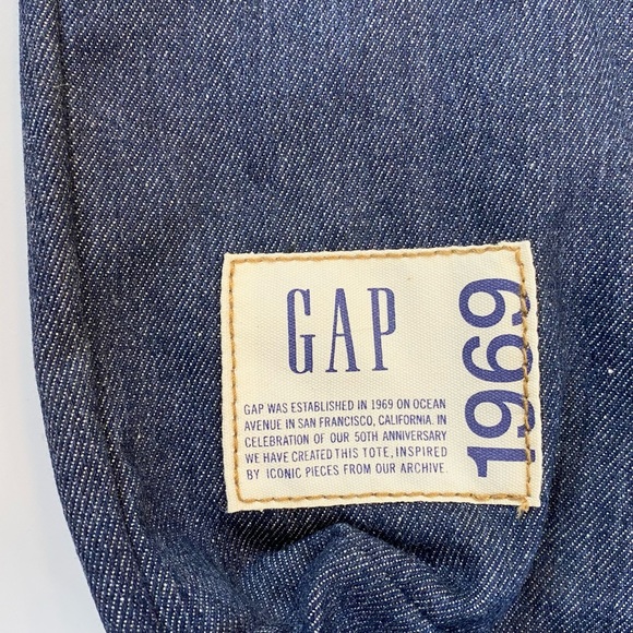 Gap Denim & Canvas Reusable Tote Bag w/ Pockets Lightweight - Picture 2 of 5
